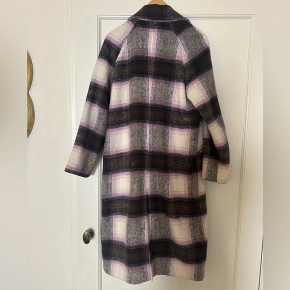 Avec Les Filles Plaid Purple Relaxed Walker Coat - Picture 5 of 7
